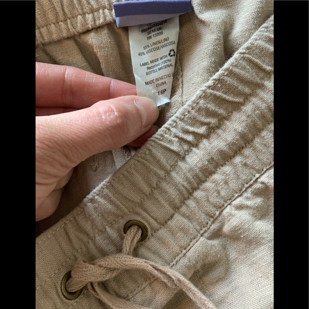 NWT Linen Cargo Mini Skirt Tan Cream. Size 14-16 - Picture 3 of 6